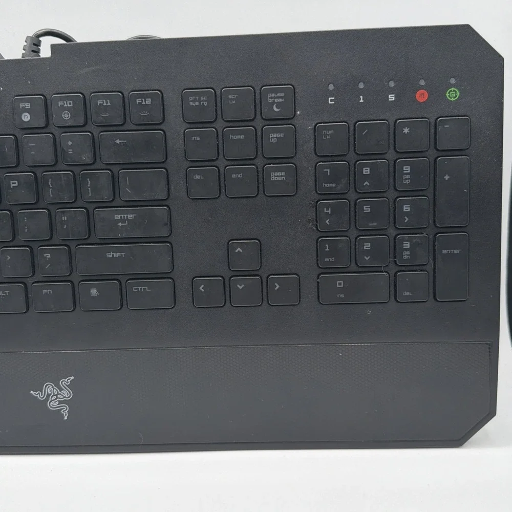Razer DeathStalker Gaming Keyboard RZ03-0080 Green Backlit  Wired USB BLK Tested